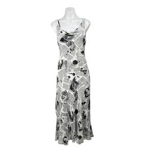 Reformation Emmeline Climate Newsprint Sleeveless Cowl Neck Maxi Dress Size 4